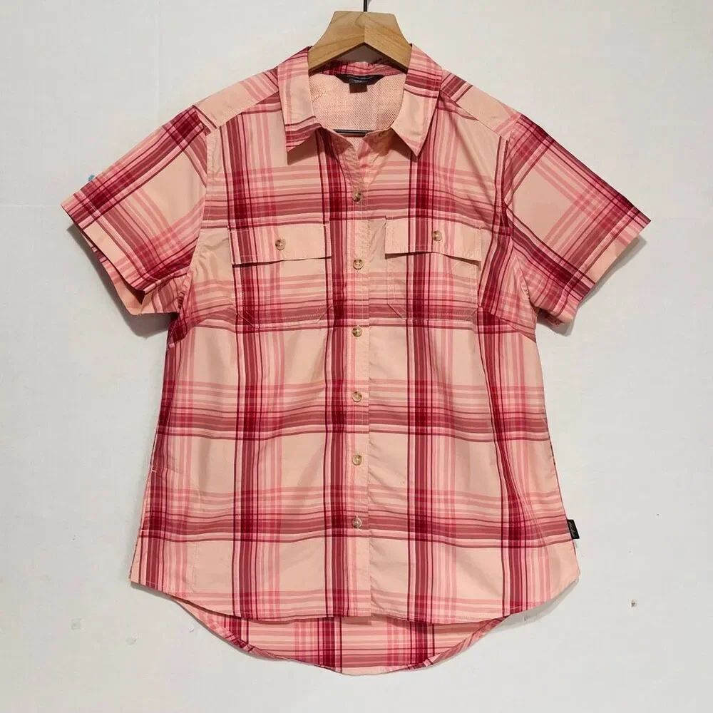 Eddie Bauer Plaid Button Front Shirt Size S NWOT